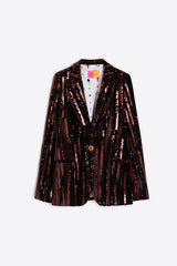 HEATHER TERCP MARRON LENTEJUELAS JACKET