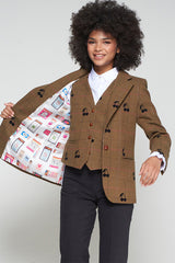 HELEN FLOCADO CUADRO VERDE PERFILES JACKET