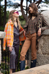 OLIVIA PINK ORANGE SHIRT JACKET