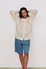 CARLA EMBROIDERY INSERT LACE SHIRT