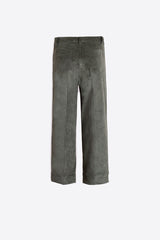 GREEN CORDUROY STYLE TROUSERS