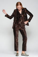 MARRON LENTEJUELAS TIFFANY TROUSERS