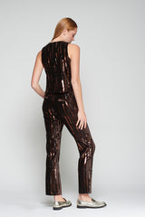 MARRON LENTEJUELAS TIFFANY TROUSERS