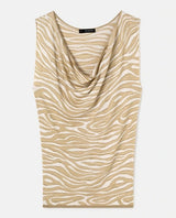 ZEBRA JACQUARD SLEEVELESS SWEATER