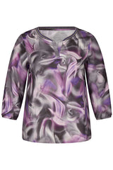 GREY WAVY PRINT BLOUSE