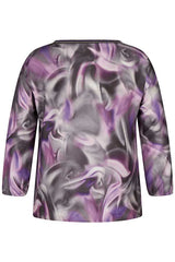 GREY WAVY PRINT BLOUSE