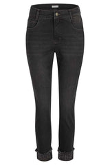 STUDDED HEM SKINNY JEANS