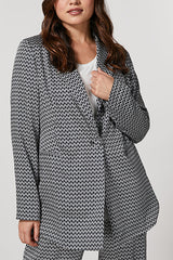 CLELIA GRAPHIC PRINT TWILL BLAZER