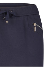 NAVY ZIPPED POCKET BASIC SKIRT
