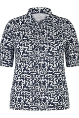 ALLOVER NAVY PRINT POLO