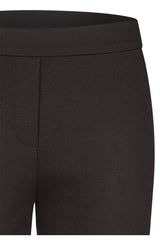 BLACK CONTRASTING ELASTIC WAISTBAND BASIC TROUSER
