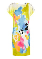 YELLOW WATERCOLOR PRINT DRESS