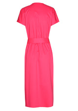FUCHSIA STRAIGHT STRETCH COTTON DRESS