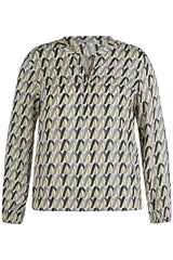YELLOW GEOMETRIC PRINT BLOUSE