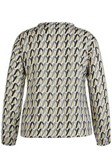 YELLOW GEOMETRIC PRINT BLOUSE