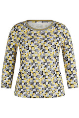 YELLOW ABSTRACT PRINT T-SHIRT