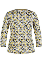 YELLOW ABSTRACT PRINT T-SHIRT