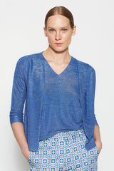 BLUE TWO-TONE CARDIGAN