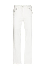 BUTTON DETAILS MID WAIST SLIM JEANS