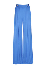 ELECTRIC BLUE STRAIGHT LOOSE DRESSY TROUSERS