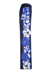 FLORAL PRINT STRAIGHT LOOSE SHINY TROUSERS