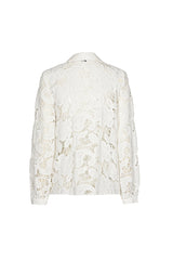 SEMI-SHEER EMBROIDERED COTTON BLOUSE