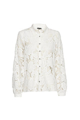 SEMI-SHEER EMBROIDERED COTTON BLOUSE