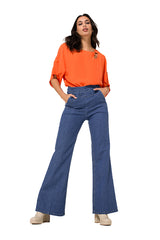 ORANGE SHORT SUPPLE TOP