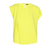 YELLOW LOOSE ASYMMETRICAL SHORT TOP