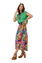 GREEN SLEEVE EFFECT STRAIGHT TOP