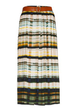 FLOWING STRAIGHT PRINTED SHINY SKIRT