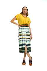 FLOWING STRAIGHT PRINTED SHINY SKIRT