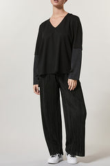 OBLUNGO PLEATED JERSEY PALAZZO TROUSERS