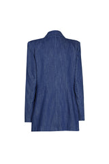 SMOOTH SLIGHTLY FITTED DENIM BLAZER