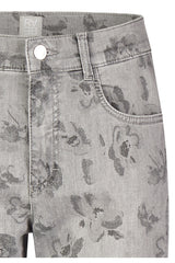 GREY FLORAL PRINT JEANS