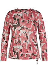PINK ABSTRACT PRINT T-SHIRT