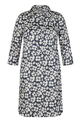 NAVY FLORAL MIDI DRESS