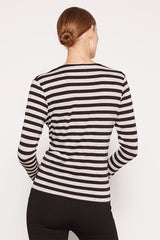 STRIPED V-NECK TOP