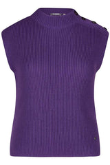 PURPLE SHOULDER BUTTON SLEEVELESS PULLOVER