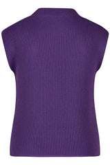 PURPLE SHOULDER BUTTON SLEEVELESS PULLOVER