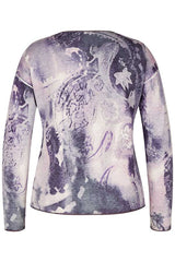 PURPLE ABSTRACT PAISLEY PRINT PULLOVER