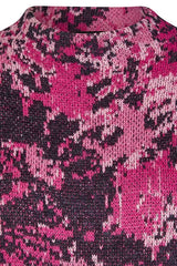 DEEP PINK FLORAL JAQUARD PULLOVER