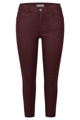 BURGUNDY COATED JEANS