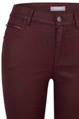 BURGUNDY COATED JEANS