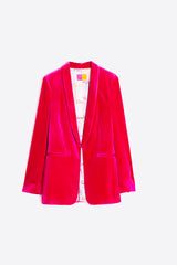 SMOKING PINK VELVET SMOKING JACKET