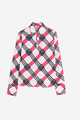 KORA GEOMETRIC PRINT ECRU ORANGE SHIRT