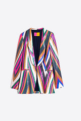 SEQUINS MULTICOLOUR ZIGZAG SMOKING JACKET