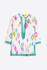 DILETTE DIAMOND IKAT PURE LINEN SHIRT