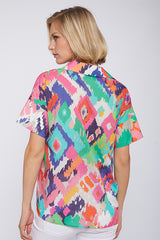 CHANTAL ACUARELA IKAT VOILE SHIRT