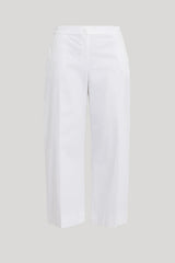 FLORES WHITE COTTON GABARDINE TROUSERS